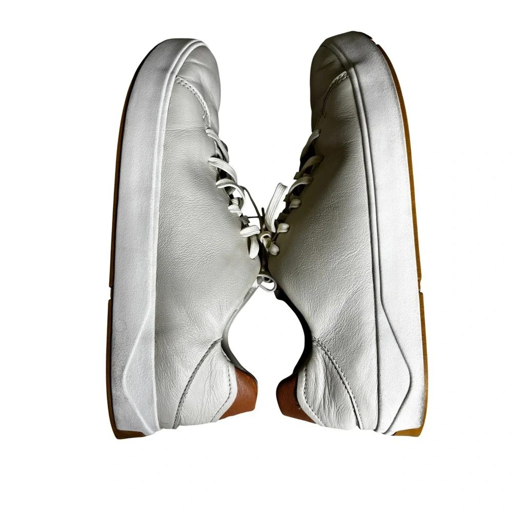 OluKai Lae'ahi Li 'Ili Mens Leather Sneakers Bone Tan 10397-2828
